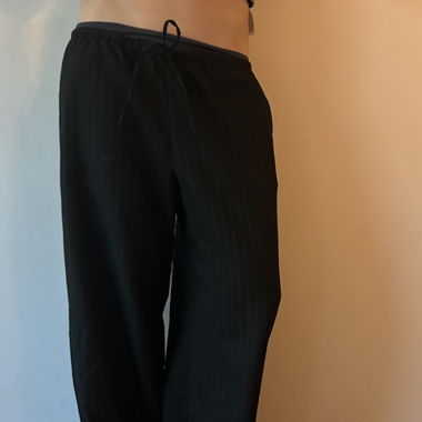 Pantaloni da completo baggy a righe neri