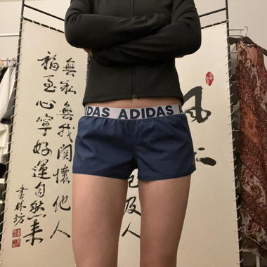 Blue Adidas Low Rise Micro Shorts