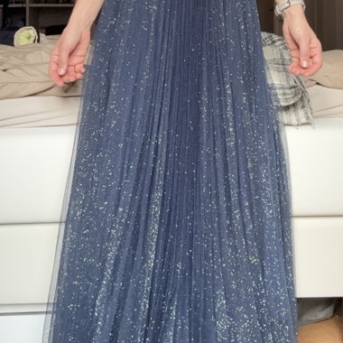Jupe longue en tulle pailleté Liu Jo bleu foncé
