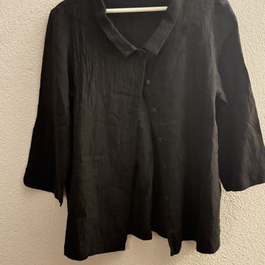 Blusa in lino nera Christa Müller taglia 38