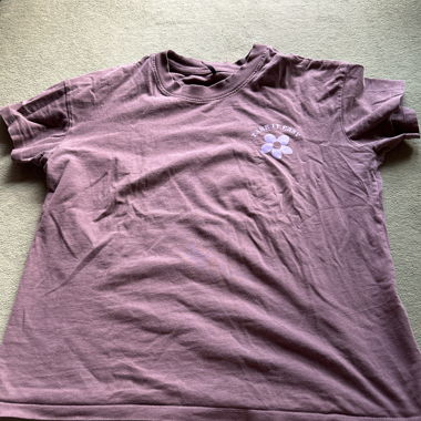 T-shirt with lettering on the back