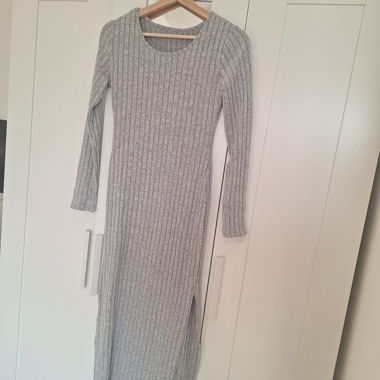 Grey Ribbed Dress