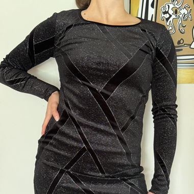 Glitzeriges Langarmkleid
