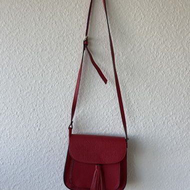 Borsa in pelle rossa Langame