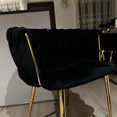 Samt Stühle Gold Schwarz 