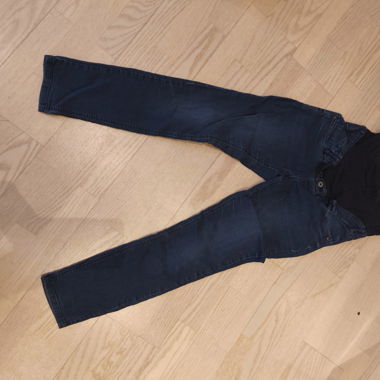 Jean de grossesse avec bande abdominale, bleu foncé