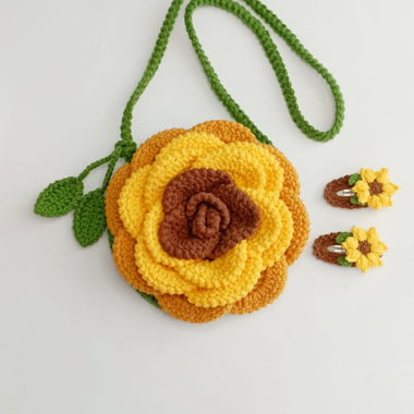 Gehäkelte Blumen-Tasche