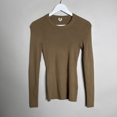 Haut tricot côtelé marron