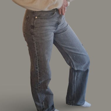 Pull&Bear Straight Leg Jeans Size 32/34 Grey Baggy