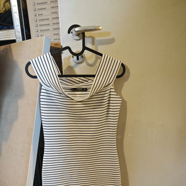 Mango black and white fitted dress 