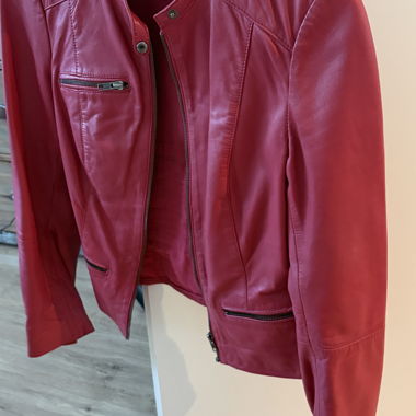 Giacca in pelle rossa NAF NAF