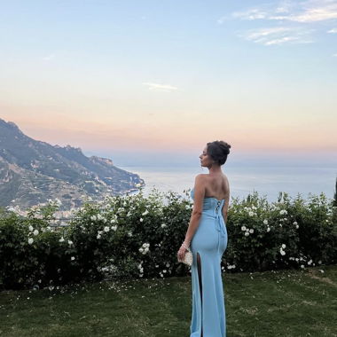 Baby blue corset dress