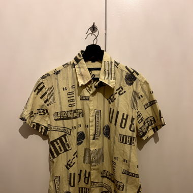 Yellow Shirt with Black Prints