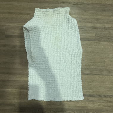 Haut sans manches texturé blanc