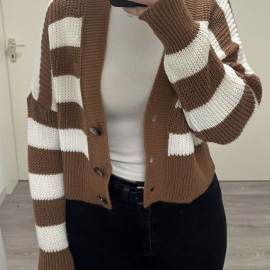 Gestreifter Strick-Cardigan