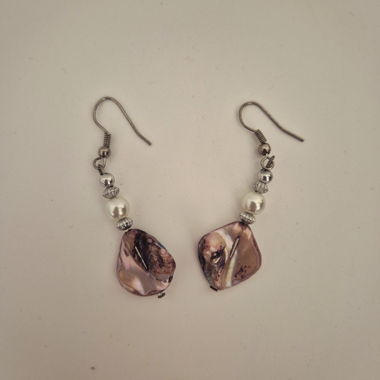 Boho drop earrings with lilac gemston 