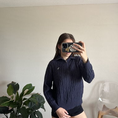 Maglione in maglia a coste blu navy