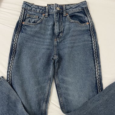 H&M High Waist Jeans with Braid Details