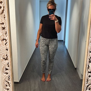 Leopard Hose schwarz-weiss