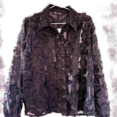 NEU mit Etikette Schwarze Transparenz  Bluse 