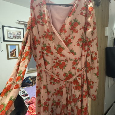 Robe fleurie saumon