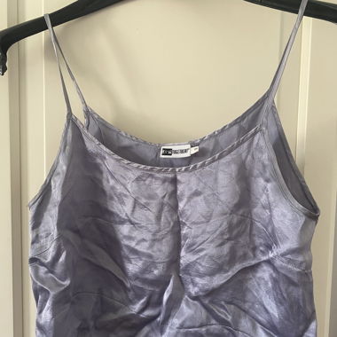 satin silver top