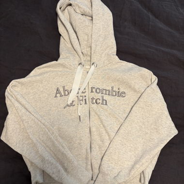 Felpa con cappuccio Abercrombie & Fitch grigio chiaro