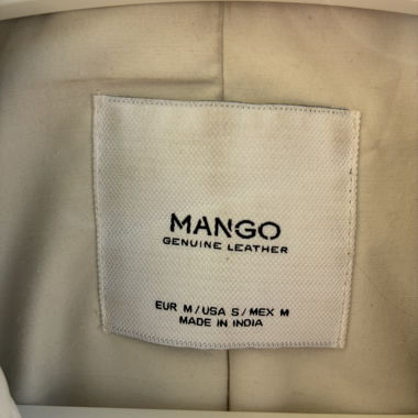 Mango - Veste en cuir blanche - M
