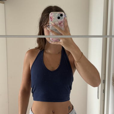 Navy blue backless top