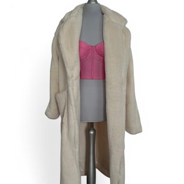 FAUX FUR COAT - WHITE/IVORY