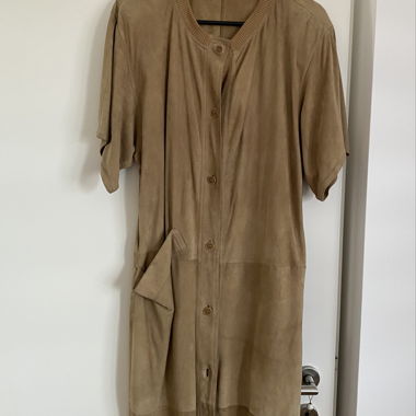 Abito/camicia in camoscio beige