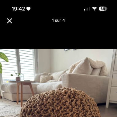 Poufs rond en jute 