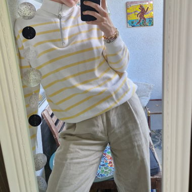 leichter Strickpullover mit half-zip