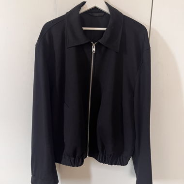 ZARA Cropped Zip Jacket Black L