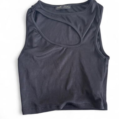 Black Ribbed Tank Top