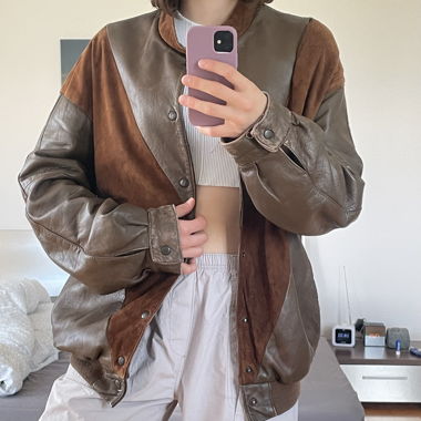 leather jacket brown