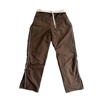 pantalon de survêtement brun avec détails blancs