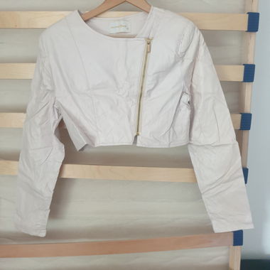 Veste courte blanche simili cuir