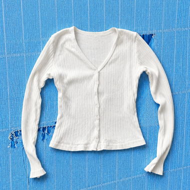 Cardigan côtelé blanc