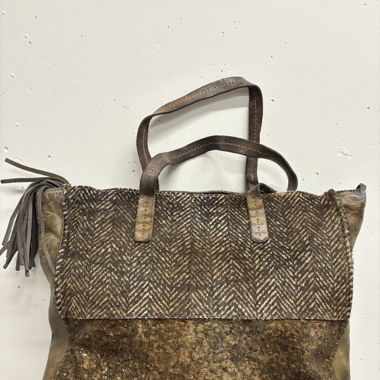 Caterina Lucchi Ledertasche braun Pailletten