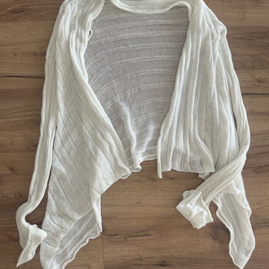 Weisser Strick-Cardigan von only
