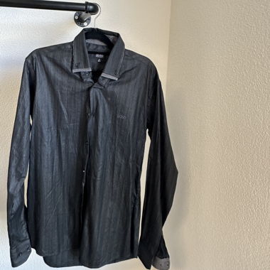 Hugo Boss Hemd schwarz gestreift