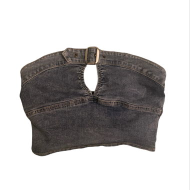 denim crop top tube