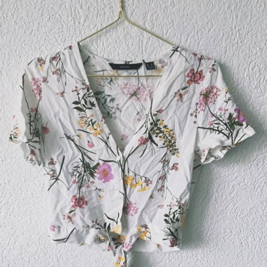 Bluse mit floralem Print, zum knöpfen