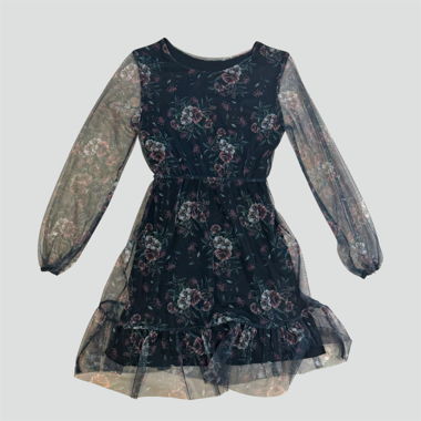 Vintage "BLACK ROSES" women's dress,