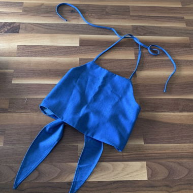 Halterneck Top / Denim blau