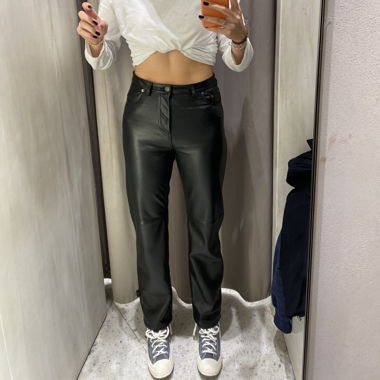 Pantaloni Zara in vera pelle