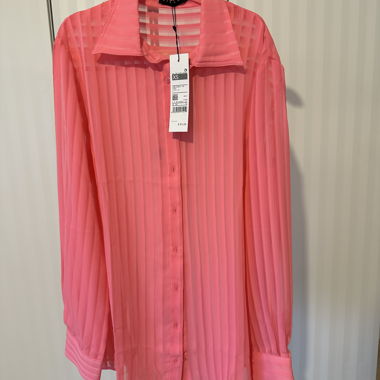 Blouse rose rayée neuve, Sisley XS