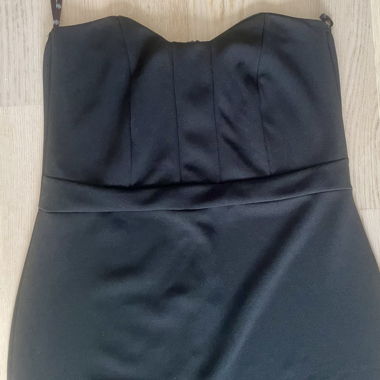 Black Strapless Midi Dress