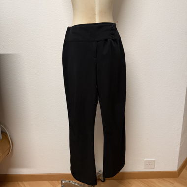 Black Women's Bootcut Pants with Buttons